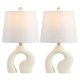 Orion 19" Scandinavian Minimalist Ceramic Arch LED Table Lamp Set 2