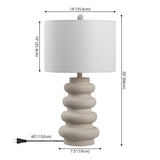 Maple 26" Modern Minimalist Resin Stacked Ovoid LED Lamp