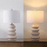 Maple 26" Modern Minimalist Resin Stacked Ovoid LED Lamp