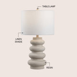 Maple 26" Modern Minimalist Resin Stacked Ovoid LED Lamp