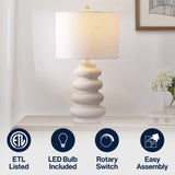 Maple 26" Modern Minimalist Resin Stacked Ovoid LED Lamp