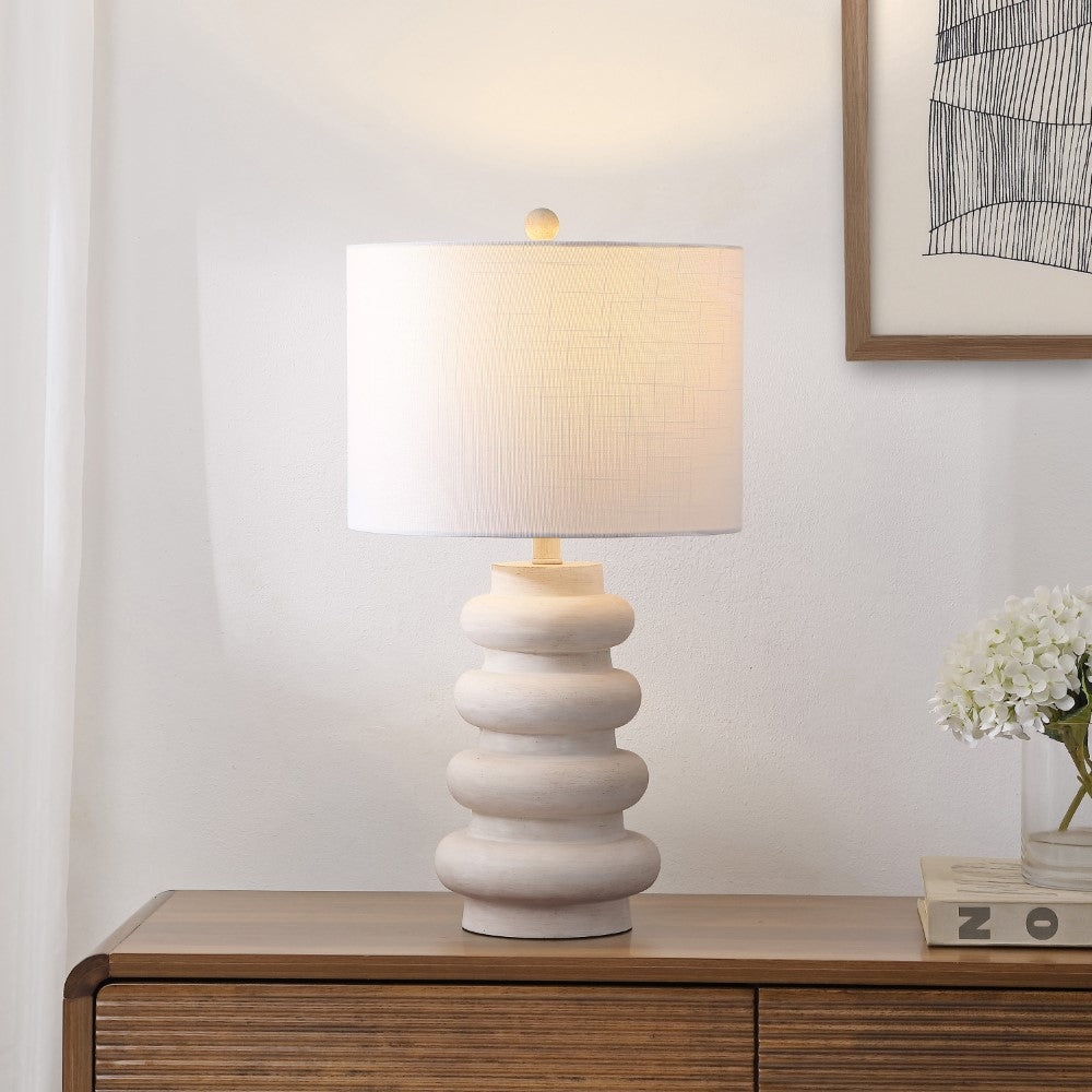 Maple 26" Modern Minimalist Resin Stacked Ovoid LED Lamp