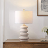 Maple 26" Modern Minimalist Resin Stacked Ovoid LED Lamp