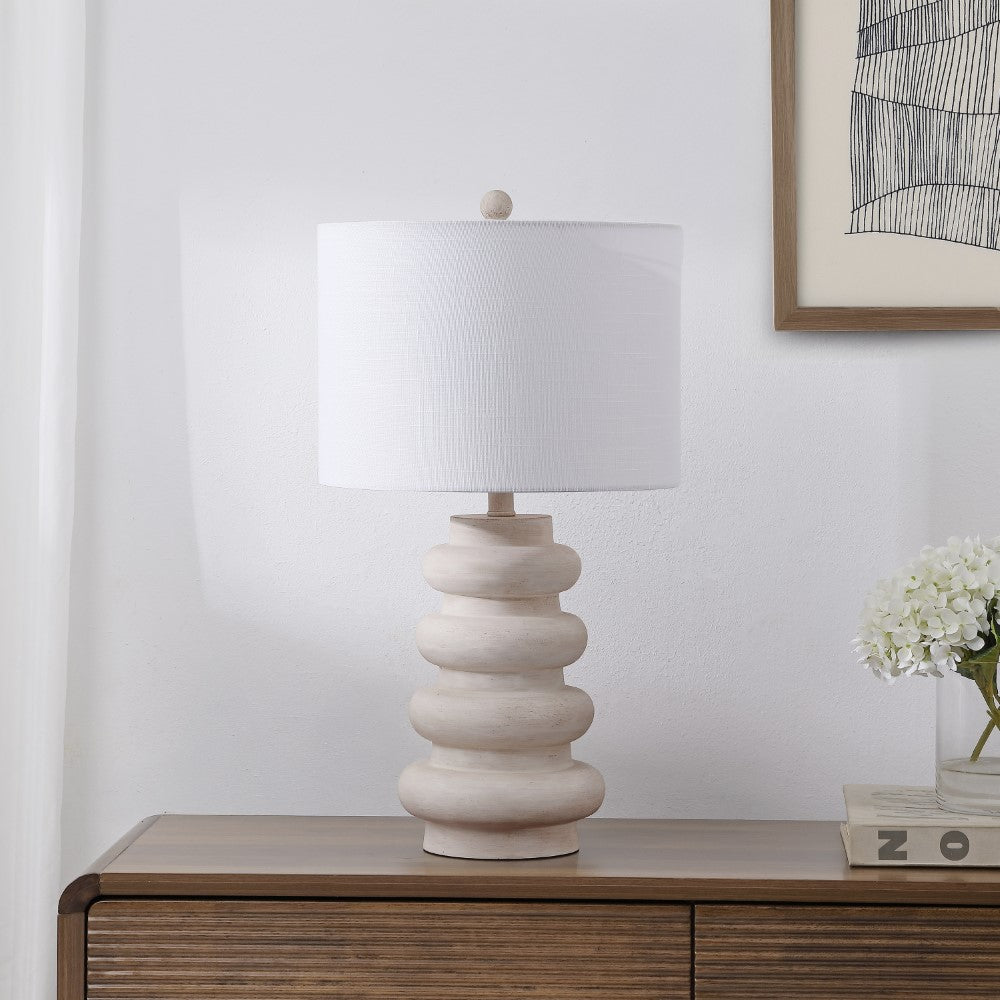 Maple 26" Modern Minimalist Resin Stacked Ovoid LED Lamp