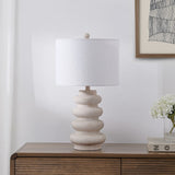 Maple 26" Modern Minimalist Resin Stacked Ovoid LED Lamp