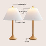 Ocean 25" Modern Coastal Iron Column LED Table Lamp, Set of 2