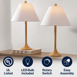 Ocean 25" Modern Coastal Iron Column LED Table Lamp, Set of 2