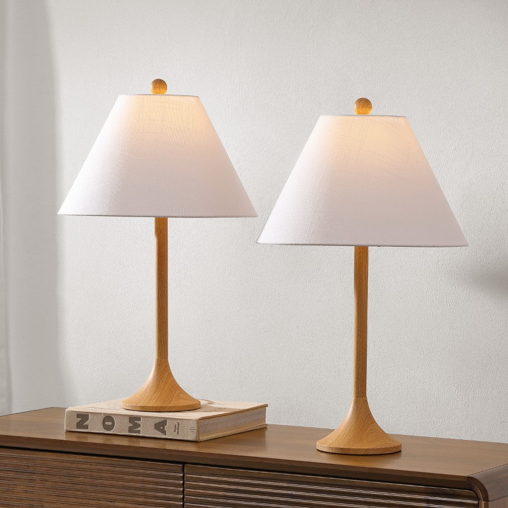 Ocean 25" Modern Coastal Iron Column LED Table Lamp, Set of 2
