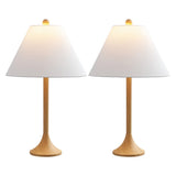 Ocean 25" Modern Coastal Iron Column LED Table Lamp, Set of 2