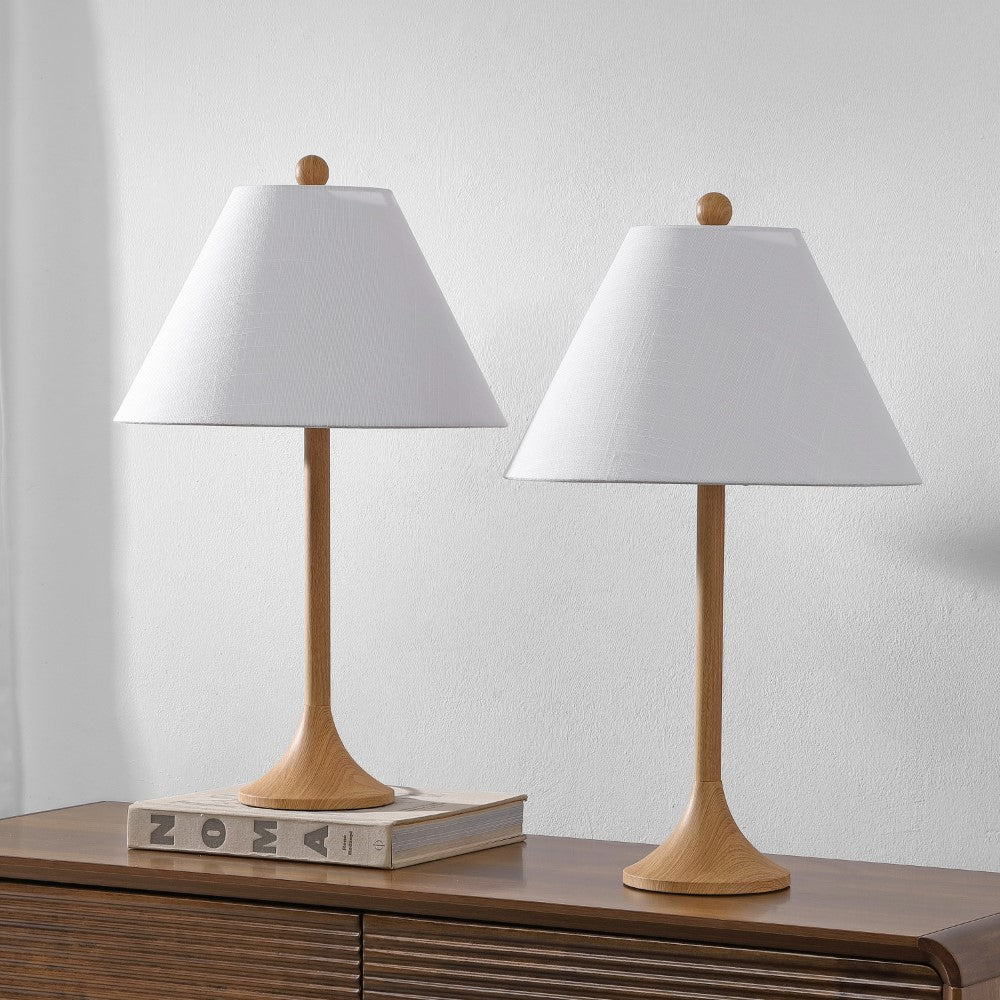 Ocean 25" Modern Coastal Iron Column LED Table Lamp, Set of 2
