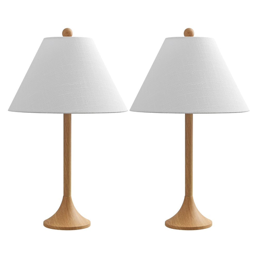 Ocean 25" Modern Coastal Iron Column LED Table Lamp, Set of 2