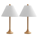 Ocean 25" Modern Coastal Iron Column LED Table Lamp, Set of 2
