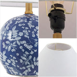 Elixor 17.25" Modern Cottage Floral Ceramic Globe LED Table Lamp