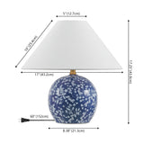 Elixor 17.25" Modern Cottage Floral Ceramic Globe LED Table Lamp