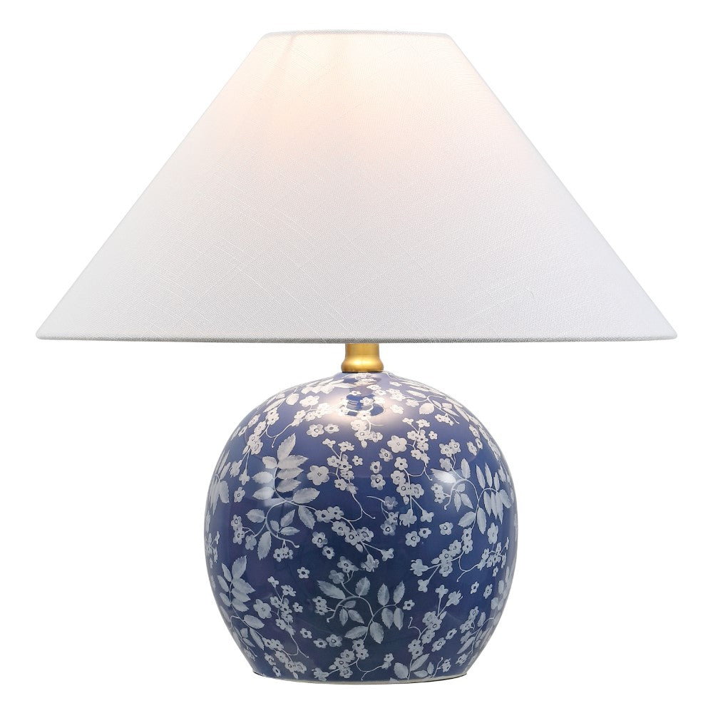 Elixor 17.25" Modern Cottage Floral Ceramic Globe LED Table Lamp