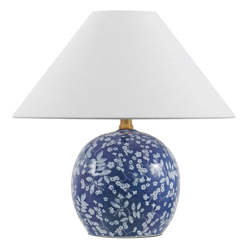 Elixor 17.25" Modern Cottage Floral Ceramic Globe LED Table Lamp
