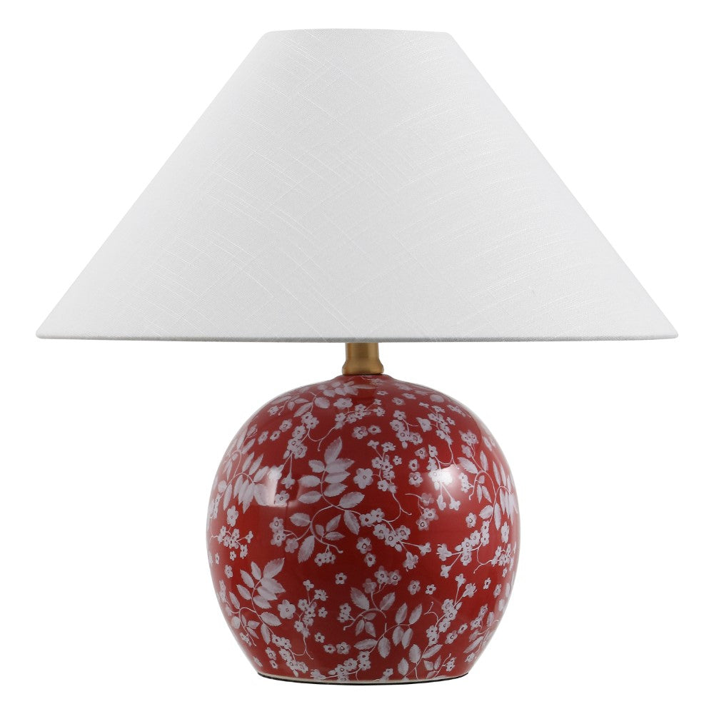 Elixor 17.25" Modern Cottage Floral Ceramic Globe LED Table Lamp