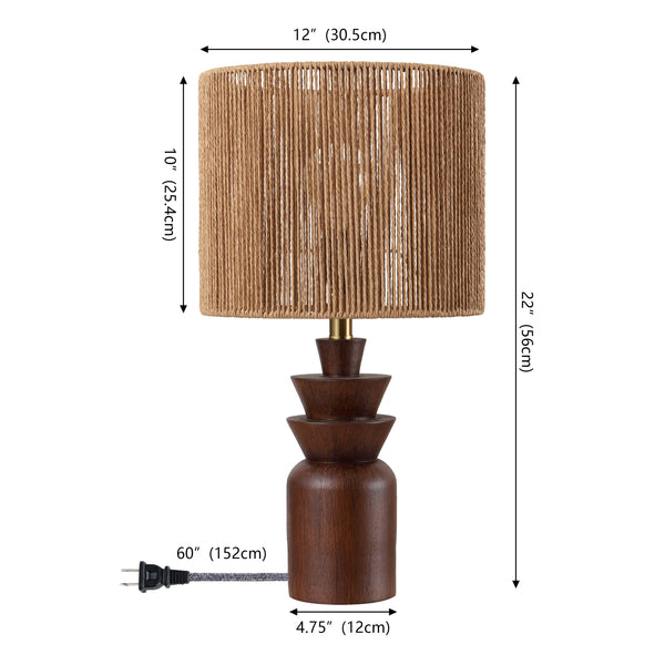 Dimension Image Dark Brown Wood Finish (Set of 2)