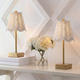 Coastline 11 in. Coastal Bohemian Metal and Water Hyacinth Tapered Cordless Rechargeable Integrated Dimmable LED Table Lamp with Touch Sensor