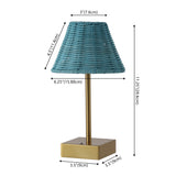 Drift 11.3 in. Coastal Bohemian Metal and Rattan Tapered Cordless Rechargeable Integrated Dimmable LED Table Lamp with Touch Sensor