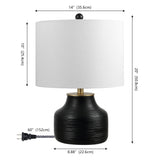 Malone 20" Modern Transitional Ribbed Tapered Ginger Jar Resin/Metal LED Table Lamp