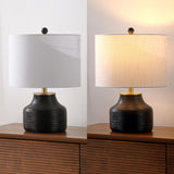 Malone 20" Modern Transitional Ribbed Tapered Ginger Jar Resin/Metal LED Table Lamp