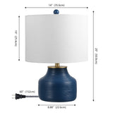 Malone 20" Modern Transitional Ribbed Tapered Ginger Jar Resin/Metal LED Table Lamp