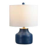 Malone 20" Modern Transitional Ribbed Tapered Ginger Jar Resin/Metal LED Table Lamp