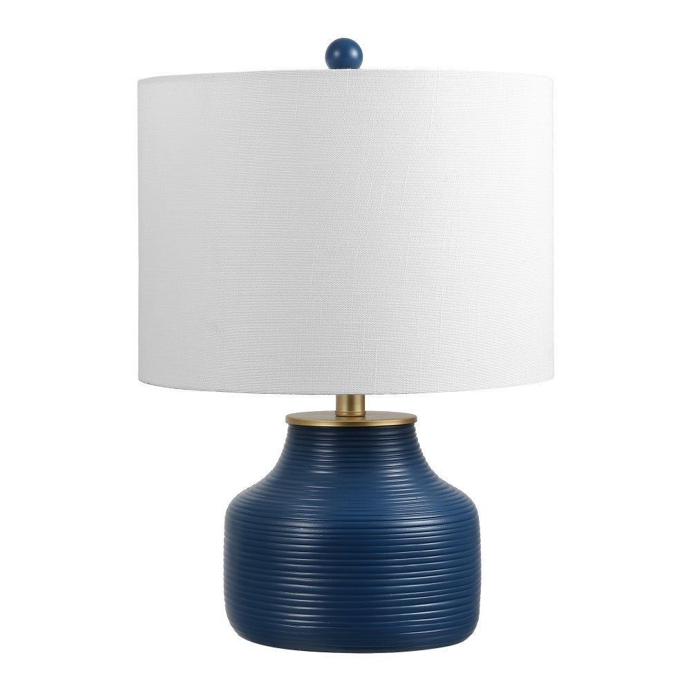 Malone 20" Modern Transitional Ribbed Tapered Ginger Jar Resin/Metal LED Table Lamp
