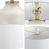 Malone 20" Modern Transitional Ribbed Tapered Ginger Jar Resin/Metal LED Table Lamp