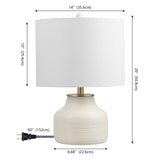 Malone 20" Modern Transitional Ribbed Tapered Ginger Jar Resin/Metal LED Table Lamp