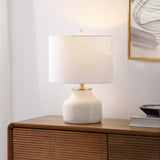 Malone 20" Modern Transitional Ribbed Tapered Ginger Jar Resin/Metal LED Table Lamp