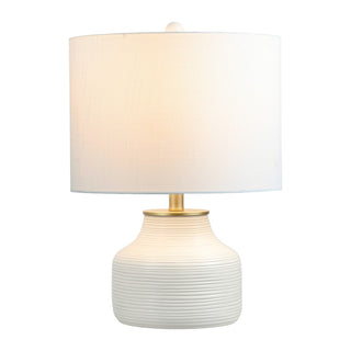 Malone 20" Modern Transitional Ribbed Tapered Ginger Jar Resin/Metal LED Table Lamp