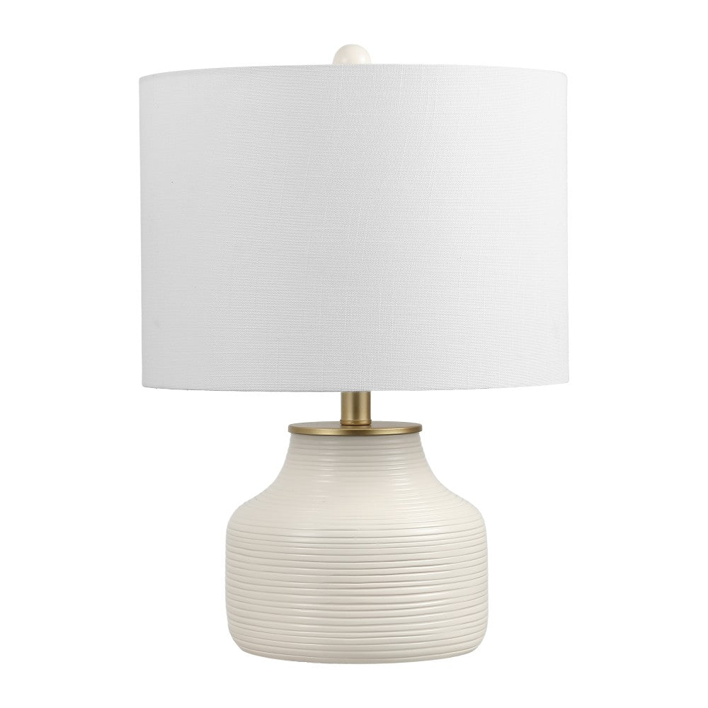 Malone 20" Modern Transitional Ribbed Tapered Ginger Jar Resin/Metal LED Table Lamp