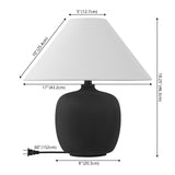 Meadow 18.25" Minimalist Scandinavian Resin/Iron LED Table Lamp Set 2
