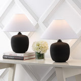 Meadow 18.25" Minimalist Scandinavian Resin/Iron LED Table Lamp Set 2