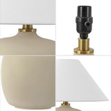 Meadow 18.25" Minimalist Scandinavian Resin/Iron LED Table Lamp Set 2
