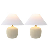 Meadow 18.25" Minimalist Scandinavian Resin/Iron LED Table Lamp Set 2
