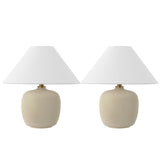 Meadow 18.25" Minimalist Scandinavian Resin/Iron LED Table Lamp Set 2