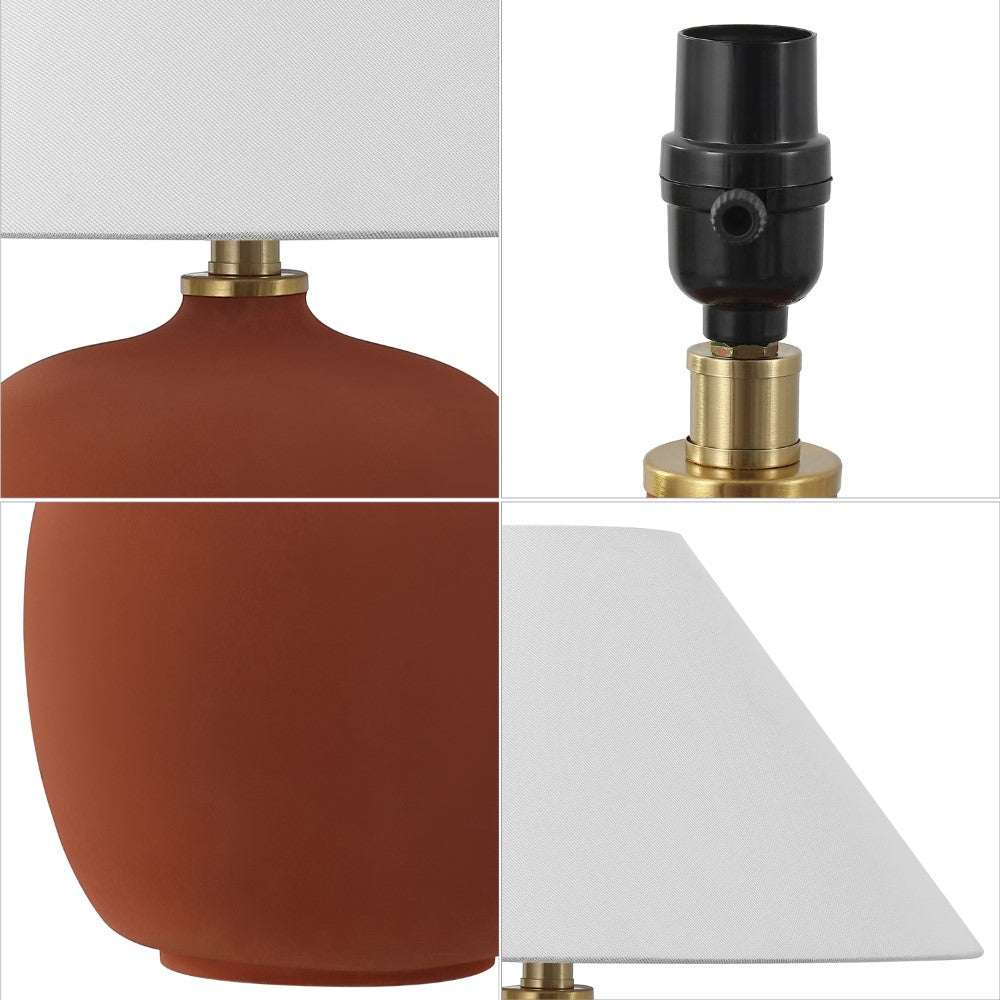 Meadow 18.25" Minimalist Scandinavian Resin/Iron LED Table Lamp Set 2