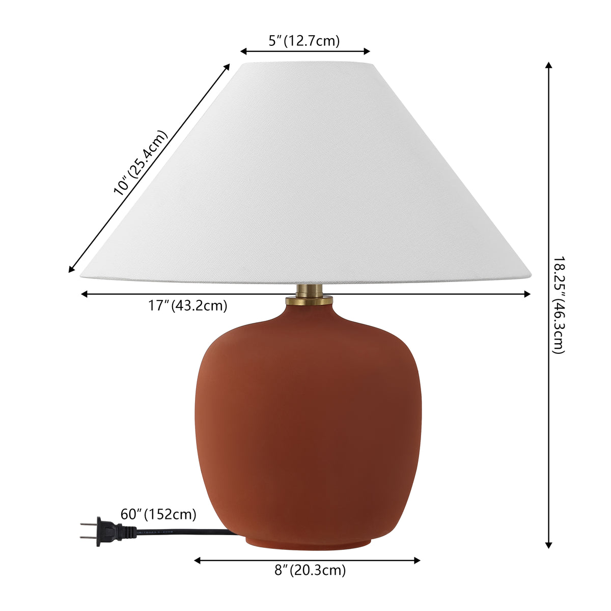 Meadow 18.25" Minimalist Scandinavian Resin/Iron LED Table Lamp Set 2