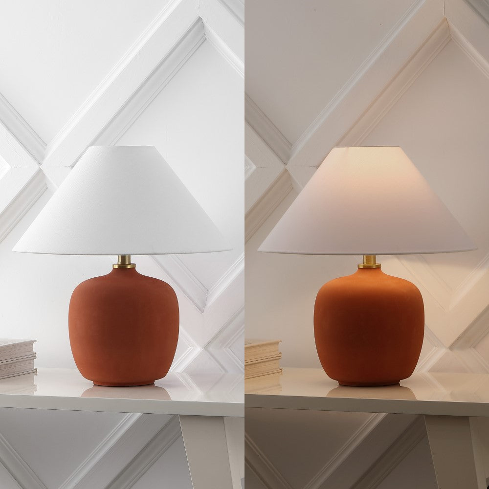 Meadow 18.25" Minimalist Scandinavian Resin/Iron LED Table Lamp Set 2