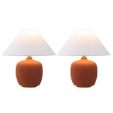 Meadow 18.25" Minimalist Scandinavian Resin/Iron LED Table Lamp Set 2