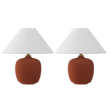 Meadow 18.25" Minimalist Scandinavian Resin/Iron LED Table Lamp Set 2