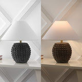Willow 18.25" Minimalist Scandinavian Ceramic/Iron Hobnail LED Table Lamp Set 2