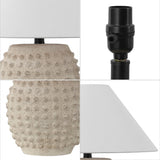 Willow 18.25" Minimalist Scandinavian Ceramic/Iron Hobnail LED Table Lamp Set 2