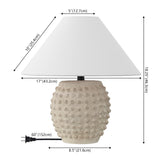 Willow 18.25" Minimalist Scandinavian Ceramic/Iron Hobnail LED Table Lamp Set 2