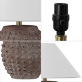 Willow 18.25" Minimalist Scandinavian Ceramic/Iron Hobnail LED Table Lamp Set 2