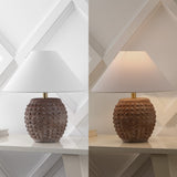 Willow 18.25" Minimalist Scandinavian Ceramic/Iron Hobnail LED Table Lamp Set 2