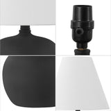 Aster 18.25" Minimalist Scandinavian Resin/Iron Gourd LED Table Lamp Set 2